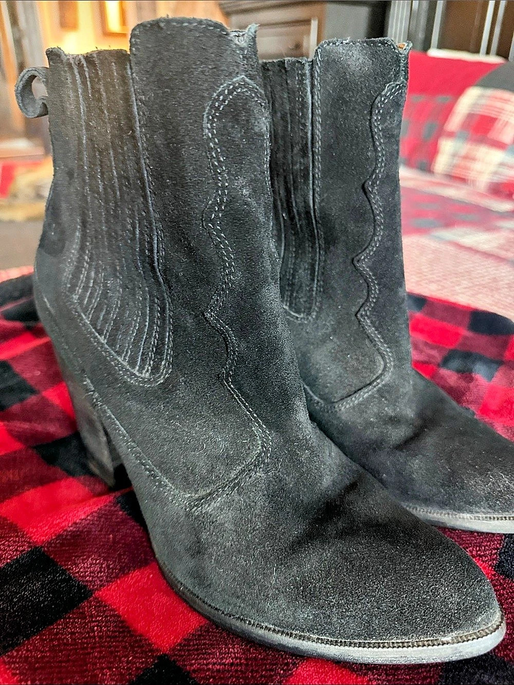 dolce vita Black Western Ankle Boots